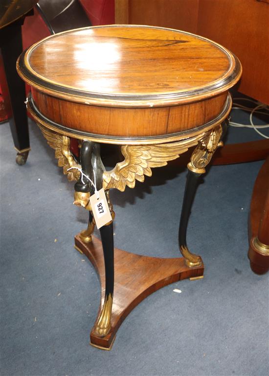 An Empire style rosewood occasional table Diam. 42cm